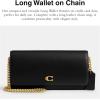 imageCOACH Womens Evie Long Chain AccessoryTravel WalletB4BLACK