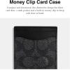 imageCoach Mens Money Clip Card Case in Sport Calf Dark SaddleCharcoalBlack