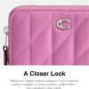 imageCoach Womens Quilted Essential Small Zip Around Card Case AccessoryTravelers Sleeves LHFuschia One Size