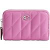 imageCoach Womens Quilted Essential Small Zip Around Card Case AccessoryTravelers Sleeves LHFuschia One Size
