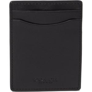 imageCoach Mens Money Clip Card Case in Sport Calf Dark SaddleBlack