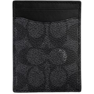 imageCoach Mens Money Clip Card Case in Sport Calf Dark SaddleCharcoalBlack