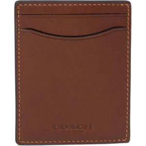 imageCoach Mens Money Clip Card Case in Sport Calf Dark SaddleDark Saddle