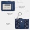 imageCoach Essential Mini ID Card Case in Signature Denim LHDeep Blue Multi
