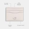 imageCoach Flat Card Case in Crossgrain Leather Black One SizeChalk
