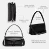 imageCoach Tabby Shoulder Bag 26Polished Pebble LeatherPewterBlack