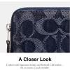 imageCoach Womens Essential Small Zip Around Card Case in Signature Denim AccessoryTravelers Sleeves LHDeep Blue Multi One Size