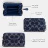 imageCoach Womens Essential Small Zip Around Card Case in Signature Denim AccessoryTravelers Sleeves LHDeep Blue Multi One Size