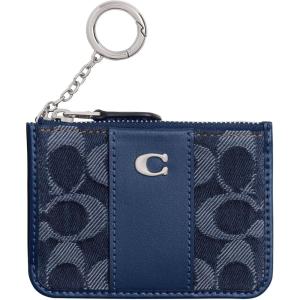 imageCoach Essential Mini ID Card Case in Signature Denim LHDeep Blue Multi