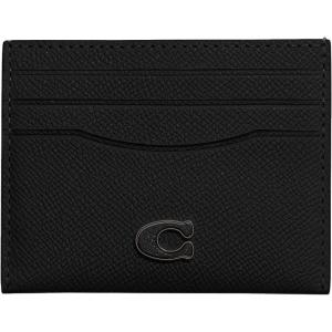 imageCoach Flat Card Case in Crossgrain Leather Black One SizeBlack