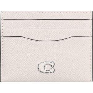imageCoach Flat Card Case in Crossgrain Leather Black One SizeChalk