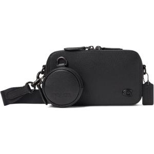 imageCoach Mens Charter Slim Crossbody Bag in Pebble Leather with Sculpted C Hardware BrandingBlack