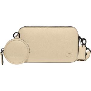 imageCoach Mens Charter Slim Crossbody Bag in Pebble Leather with Sculpted C Hardware BrandingIvory