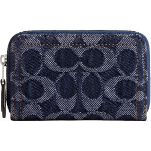 imageCoach Womens Essential Small Zip Around Card Case in Signature Denim AccessoryTravelers Sleeves LHDeep Blue Multi One Size