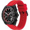 imageCoach Charter Mens Quartz Chronograph Watch Silicone Strap WaterResistant up to 3ATM  Sporty and Stylish  Gift for Him 445mmBlackRed