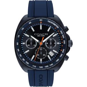 imageCoach Charter Mens Quartz Chronograph Watch Silicone Strap WaterResistant up to 3ATM  Sporty and Stylish  Gift for Him 445mmBlue