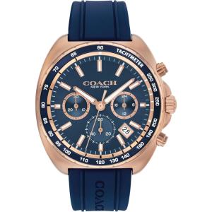 imageCoach Charter Mens Quartz Chronograph Watch Silicone Strap WaterResistant up to 3ATM  Sporty and Stylish  Gift for Him 445mmBlueRose Gold