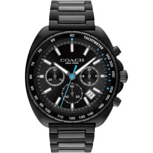 imageCoach Charter Mens Quartz Chronograph Watch Stainless Steel Bracelet  WaterResistant to 3ATM Modern Minimalist  Gift for Him 445mmBlack