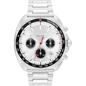 imageCoach Charter Mens Quartz Chronograph Watch Stainless Steel Bracelet  WaterResistant to 3ATM Modern Minimalist  Gift for Him 445mmSilver