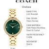 imageCOACH Chelsea Womens Watch  Stainless Steel Brilliance  Elegant and Classic Timepiece for Everday Wear and Special Occasions  32 MMGold PlatedGreen