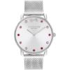 imageCoach Elliot Womens Gift Set  36mm Quartz Watch with Stainless Steel Mesh Strap  Includes Chain Bracelet with Bow  Gift for Her