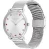 imageCoach Elliot Womens Gift Set  36mm Quartz Watch with Stainless Steel Mesh Strap  Includes Chain Bracelet with Bow  Gift for Her