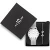 imageCoach Elliot Womens Gift Set  36mm Quartz Watch with Stainless Steel Mesh Strap  Includes Chain Bracelet with Bow  Gift for Her