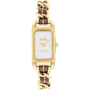 imageCOACH Cadie Womens Watch  2H Quartz Watch with Genuine Coach Leather on a Chainlink Bracelet  Water Resistant 3 ATM30 Meters  Gift for Her  Premium Fashion Timepiece for Everyday Style  Adjustable 1750mm