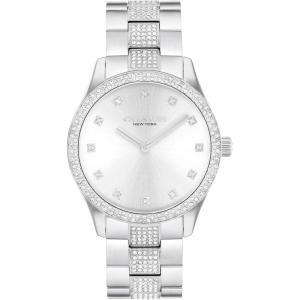 imageCoach Brooks Mens and Womens 2H Quartz Watch  Crystals on Bezel Dial and Center Links on Steel Bracelet  Water Resistant up to 3ATM  Gift for Him or Her  Perfect for Day and Evening  38mm