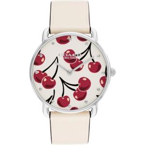 imageCoach Elliot Womens 2H Quartz Watch  Calfskin Leather Strap  Cherry Swirl Design  Premium Fashion Everyday Wear  Gift for Her  36mm