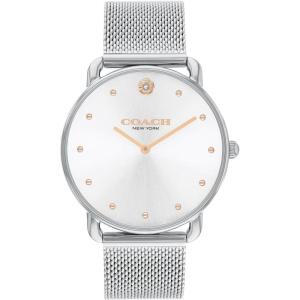 imageCoach Elliot Womens Watch  Modern Elegance with Iconic Tea Rose Detail  Chic Timepiece for Everyday Wear  Ideal Gift for Her  WaterResistant  36 mm36mm SilverWhite