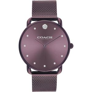 imageCoach Elliot Womens Watch  Modern Elegance with Iconic Tea Rose Detail  Chic Timepiece for Everyday Wear  Ideal Gift for Her  WaterResistant  36 mmPurpleTea Rose Dial