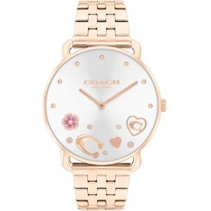imageCoach Elliot Womens Watch  Sleek Design with Scattered Charms  Timeless Style for Every Occasion  Gift for Her  WaterResistant  36 mmRose GoldSilver White