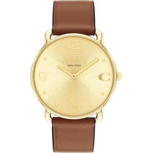 imageCoach Elliot Womens Watch  Sleek and Minimalist in Design  Timeless Style for Any Occasion  Gifts for Her  WaterResistant  36 mmSaddleGold Tone