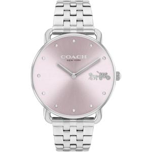 imageCoach Elliot Womens Watch  Sophisticated Elegance with Iconic Logo Detail  Premium Timepiece for Everyday Wear  Ideal Gift for Her  WaterResistant  36 mmSilverPink