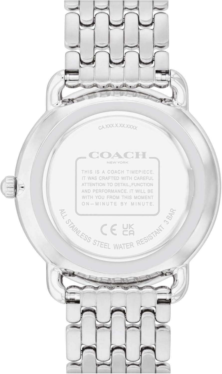 imageCOACH Elliot Womens 2H Quartz Watch  36mm Stainless Steel Bracelet  Colorful Floral Design  Premium Fashion  Gift for HerSilver