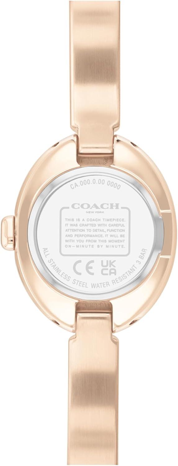 imageCOACH Sammy Womens 2H Quartz Watch  JewelryInspired 225mm Bangle Watch  Modern and Elegant Everyday Timepiece  Gift for HerCarnation Gold