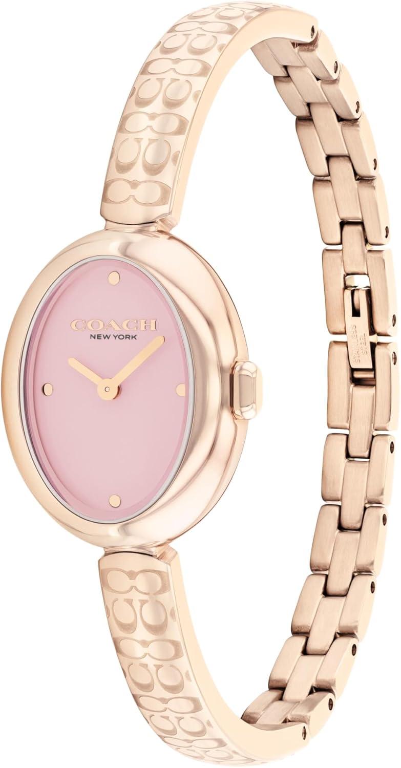 imageCOACH Sammy Womens 2H Quartz Watch  JewelryInspired 225mm Bangle Watch  Modern and Elegant Everyday Timepiece  Gift for HerCarnation Gold