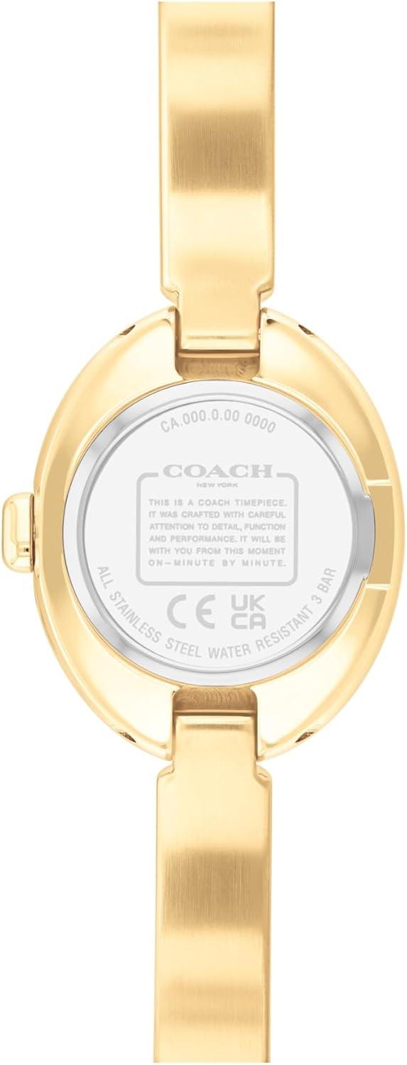imageCOACH Sammy Womens 2H Quartz Watch  JewelryInspired 225mm Bangle Watch  Modern and Elegant Everyday Timepiece  Gift for HerGold PlatedWhite