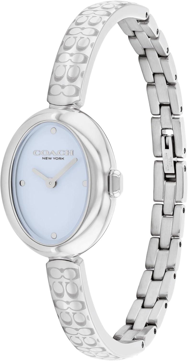 imageCOACH Sammy Womens 2H Quartz Watch  JewelryInspired 225mm Bangle Watch  Modern and Elegant Everyday Timepiece  Gift for HerSilverBlue