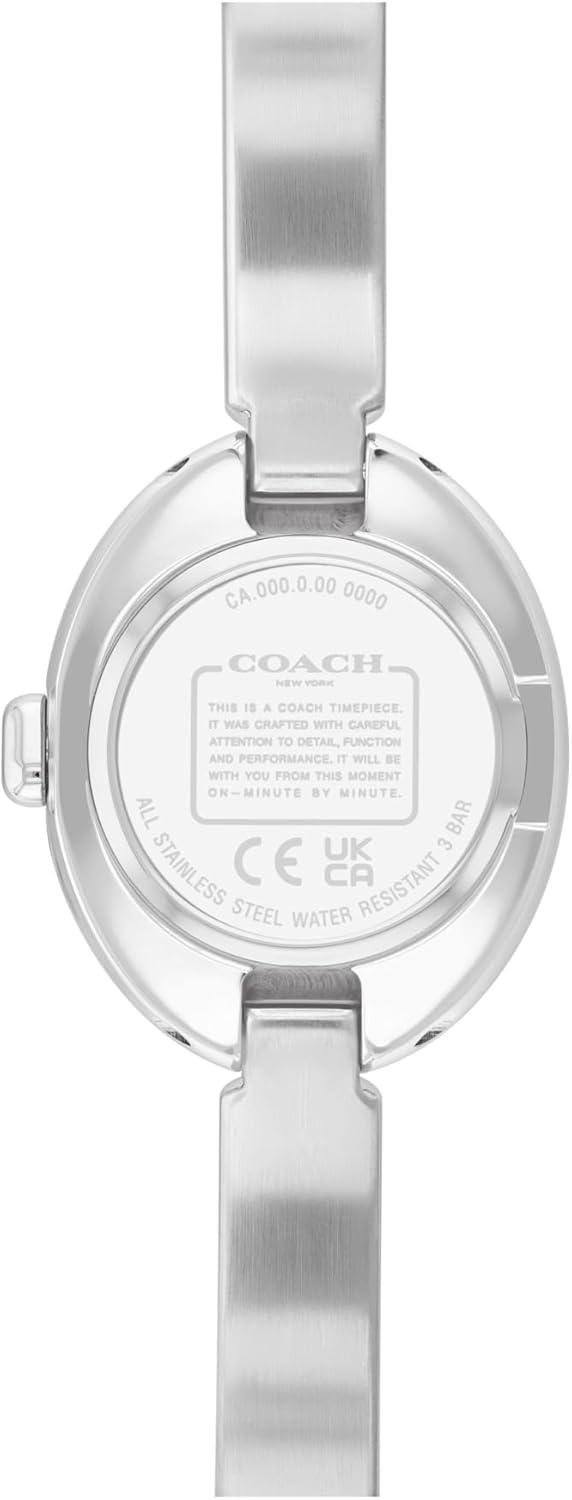 imageCOACH Sammy Womens 2H Quartz Watch  JewelryInspired 225mm Bangle Watch  Modern and Elegant Everyday Timepiece  Gift for HerSilverBlue
