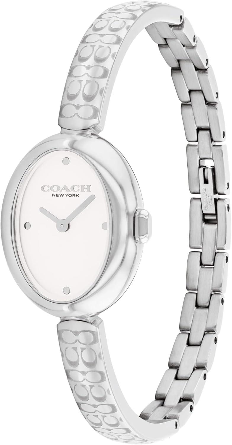 imageCOACH Sammy Womens 2H Quartz Watch  JewelryInspired 225mm Bangle Watch  Modern and Elegant Everyday Timepiece  Gift for HerSilverWhite