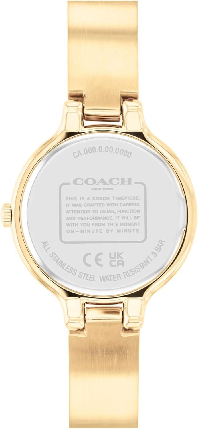 imageCoach Chelsea Womens Bangle Watch  2H Quartz Enamel Signature C and Crystals  Gift for Her  Premium Fashion Timepiece for All Occasions  Adjustable  27mmGold Plated