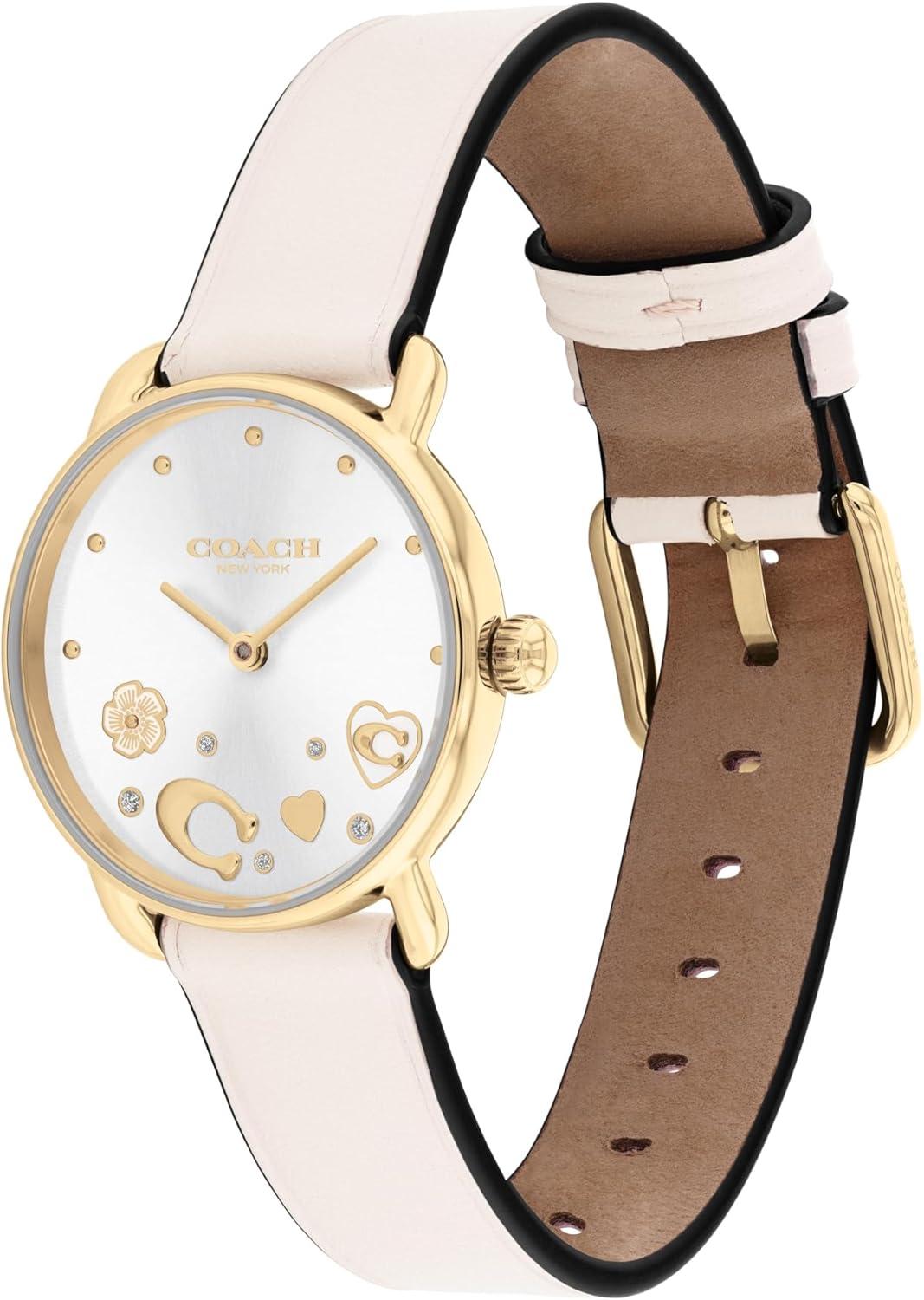 imageCoach Elliot Womens Watch  2H Quartz Watch with Genuine Leather  Water Resistant 3 ATM30 Meters  Premium Fashion  Classic Minimalist Design for Everyday Wear  28mm Small