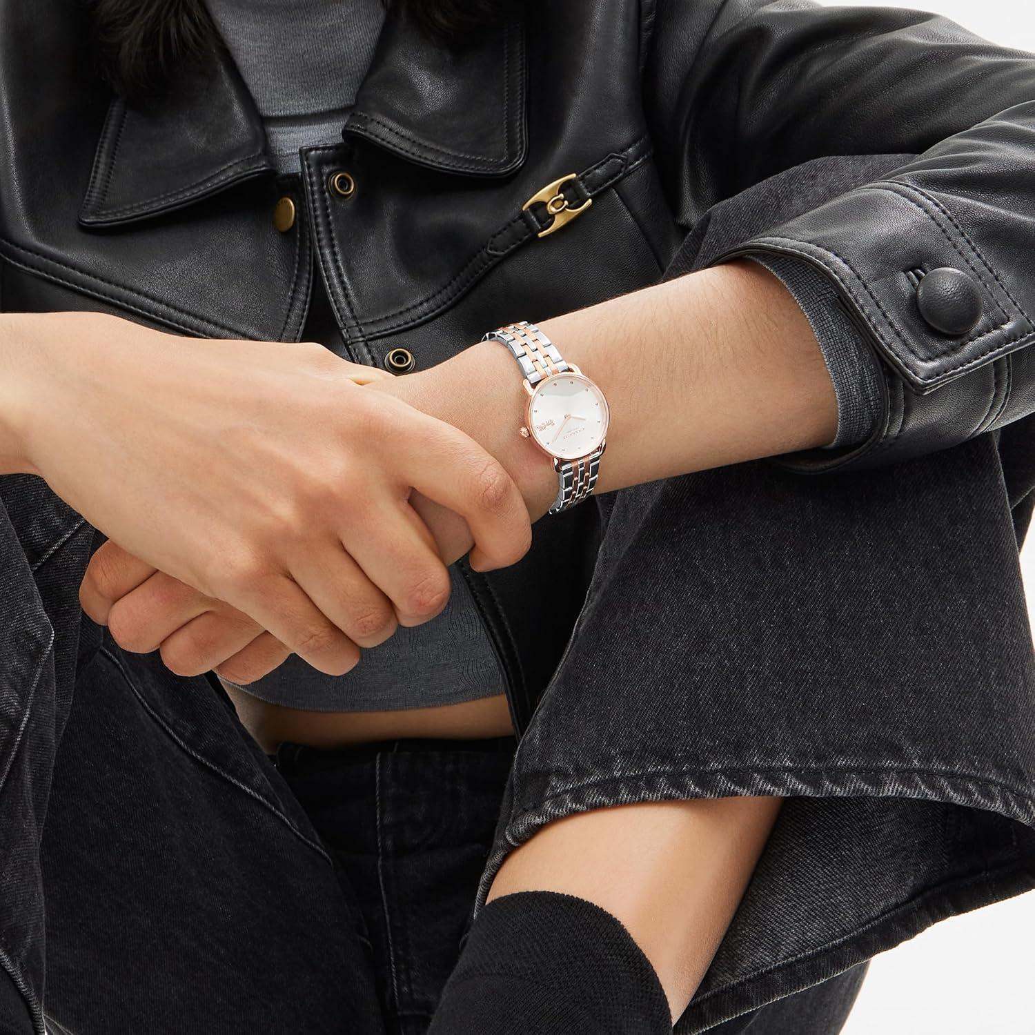 imageCoach Elliot Womens Watch  2H Quartz Watch with Link Bracelet  Water Resistant 3 ATM30 Meters  Premium Fashion  Classic Minimalist Design for Everyday Wear  28mm Small