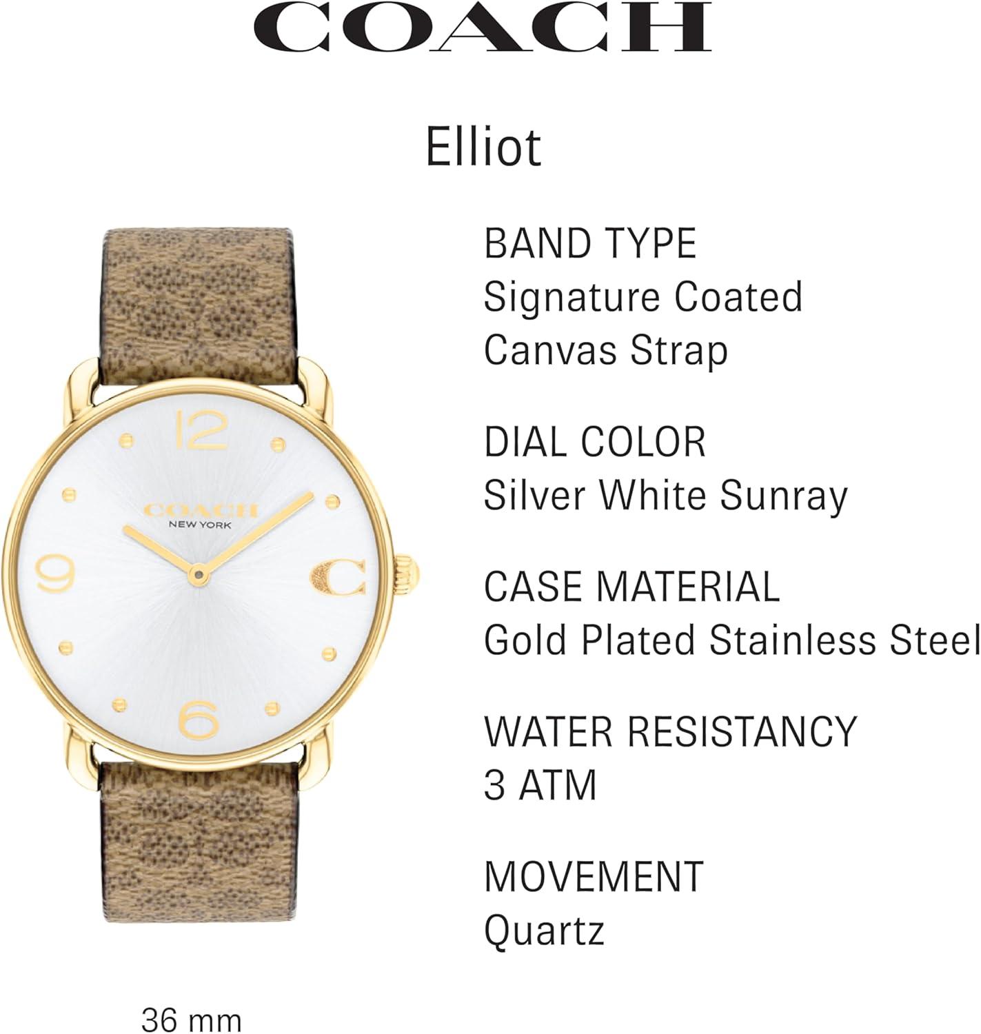imageCoach Elliot Womens Watch  A Blend of Elegance and Sophistication  Premium Quality Timepiece for Daily Wear  WaterResistant  36 mmBrown