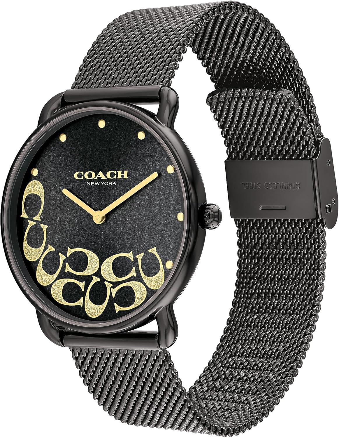 imageCoach Elliot Womens Watch  Sleek Design with Scatter Cs  Timeless Style for Any Occasion  Gift for Her  WaterResistant  36 mmBlack