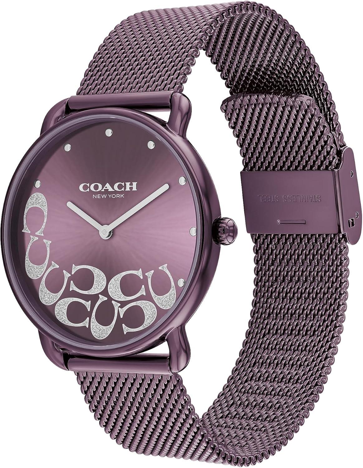 imageCoach Elliot Womens Watch  Sleek Design with Scatter Cs  Timeless Style for Any Occasion  Gift for Her  WaterResistant  36 mmPurple