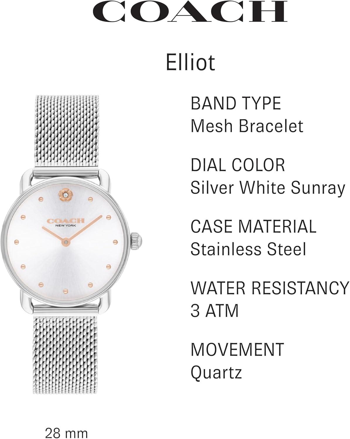 imageCoach Elliot Womens Watch Elegant and Sophisticated Style Combined Premium Quality Timepiece for Everyday Wear Water Resistant Model 14504221