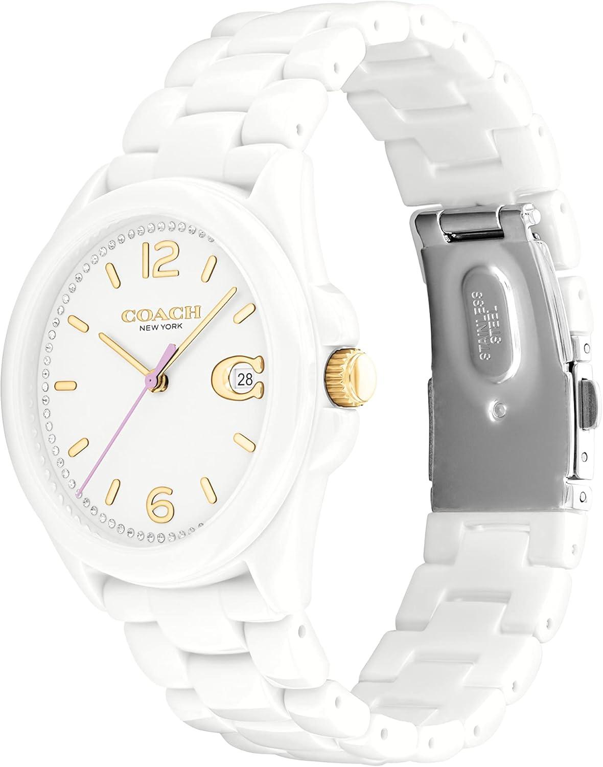 imageCoach Greyson Womens Ceramic Watches  Enhancing Elegance for Every Event  Water ResistantWhite